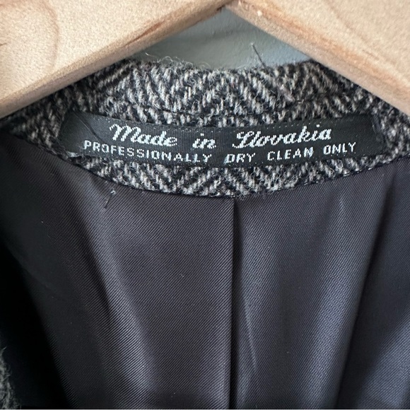 The Crossroads Collection Jacket Mens 46L Gray Herringbone Tweed Blazer Wool - Picture 7 of 16